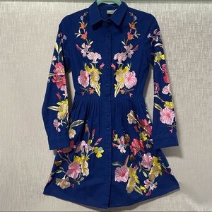 ASOS PREMIUM Embroidered Button Through Skater Dress